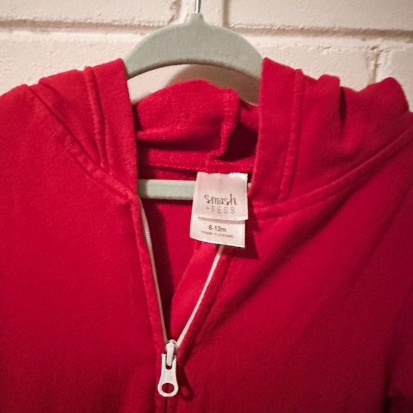 Jillian Harris JH x SMASH + TESS - THE MINI JILLY JOGGER ROMPER JILLY RED 6-12M - Picture 6 of 10